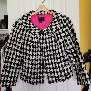 Women's Black and White Houndstooth Jacket